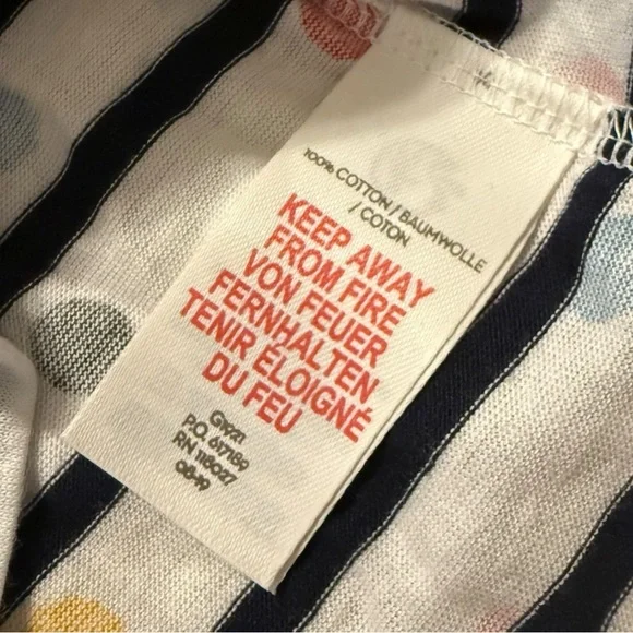 Mini Boden Girls Long Sleeve Tee Striped Polka Dot Cotton Shirt Size 7–8 - Picture 4 of 5